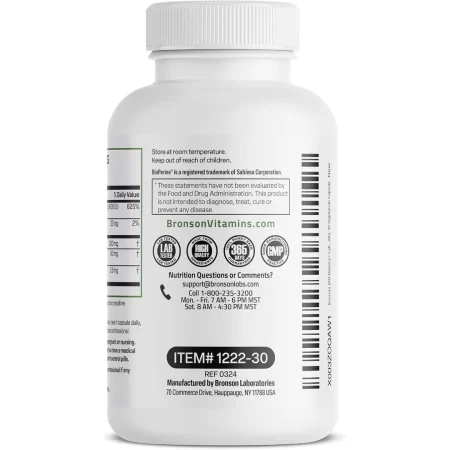 Bronson DIM Balance+ D-glucarato de calcio, brotes de brócoli y vitamina D3 200 mg de DIM por cápsula apoya el metabolismo de estrógeno y los niveles hormonales equilibrados sin OMG, 30 cápsulas