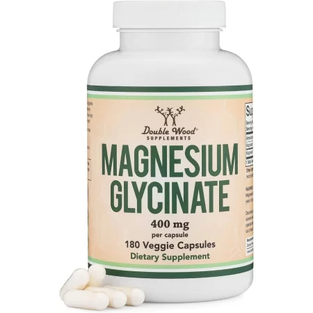 Glicinato de magnesio 400 mg, 180 cápsulas (veganas seguras, fabricadas y probadas por terceros en los Estados Unidos, sin gluten, sin OMG)