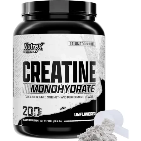 Nutrex Research Monohidrato de creatina micronizada en polvo – 200 porciones (2.2 lbs)
