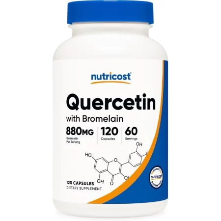 Nutricost Quercetina 800 mg, 240 Cápsulas con Bromelaína – 120 Porciones