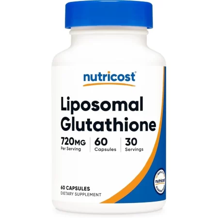 Nutricost Suplemento de glutatión liposomal, 60 cápsulas, 720 mg por porción, vegano, sin OMG, 30 porciones