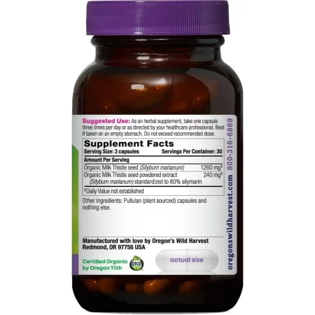 Oregons Wild Harvest – Cardo mariano orgánico – 90 cápsulas