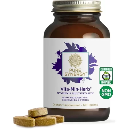Pure Synergy Vita·Min·Hierba para mujer | 120 comprimidos | Multivitamínico hecho con ingredientes orgánicos | Sin OMG | Hecho con verduras y frutas orgánicas