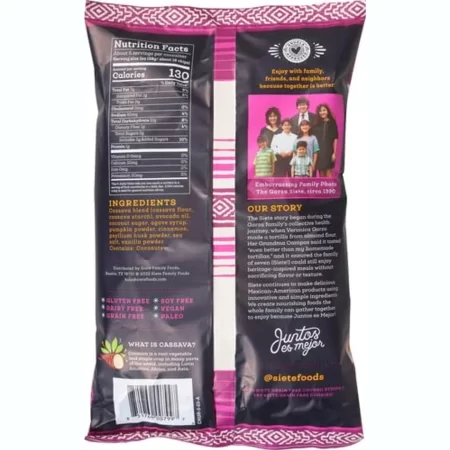 Siete Tiras de churro de canela sin granos, bolsa de 5 onzas (paquete de 2)