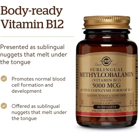 Solgar Metilcobalamina Vitamina B12 5000 mcg Nuggets