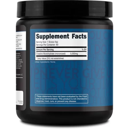 TransformHQ Monohidrato de creatina en polvo (60 porciones) sin sabor – 5000 mg por porción