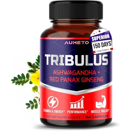 Tribulus Terrestris 98% Saponinas – Fórmula mejorada 12 en 1 con yohimbina, Panax Ginseng rojo, Ashwagandha para aumentar la energía